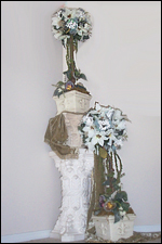 Ivory Poinsettia Topiary