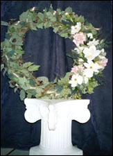 Large Silk Magnolia, Rose & Fruit Wreath